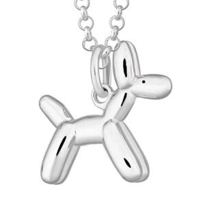 Sterling silver balloon dog necklace
